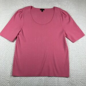 Talbots Women's Pink Viscose Blend Thick Short Sleeve Tee Shirt Sz Large